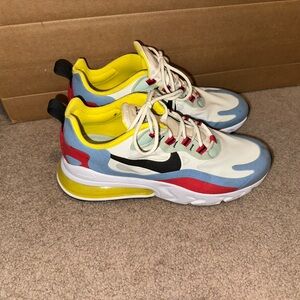 Nike Yellow and Blue Sneakers with Modern Design